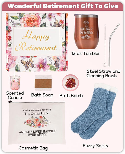 Retirement Gift Set for Women Coworker, Teacher, Doctor, Nurse, Boss